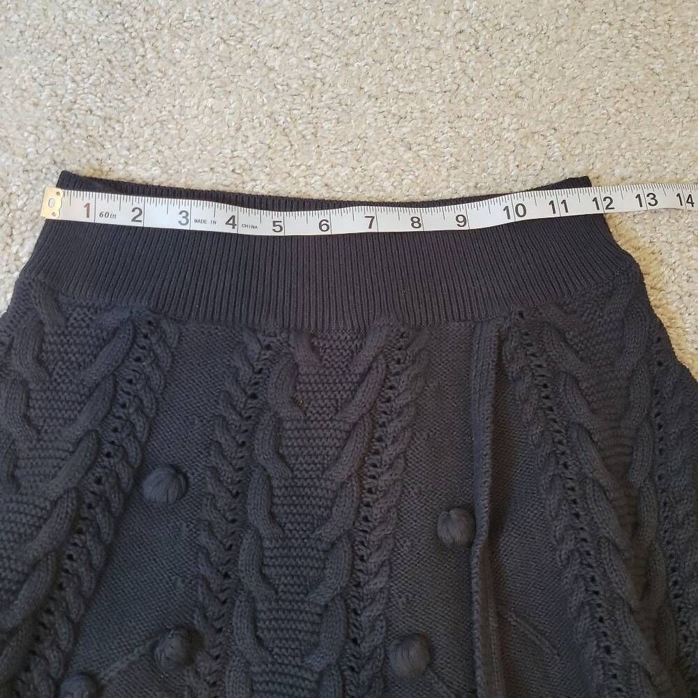 Free People Women's Size S Mini Skirt Black Knit Boho - Picture 5 of 6